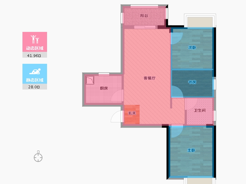 湖北省-武汉市-保利上城-61.69-户型库-动静分区