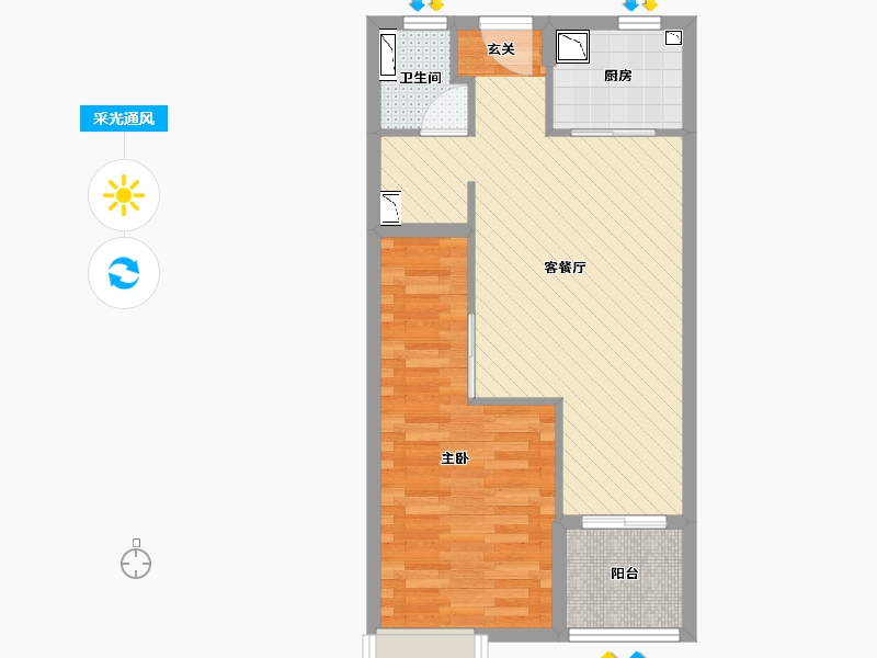 江苏省-苏州市-凯德都会晶彩-56.00-户型库-采光通风