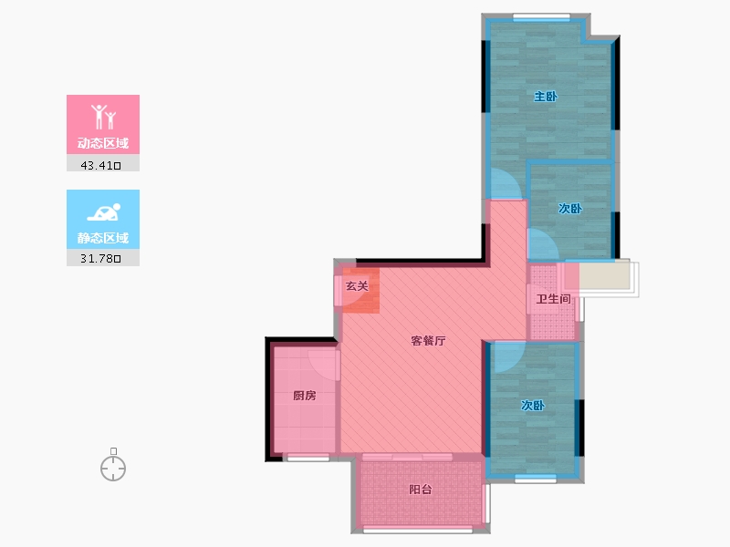 广东省-深圳市-正大时代华庭-65.92-户型库-动静分区