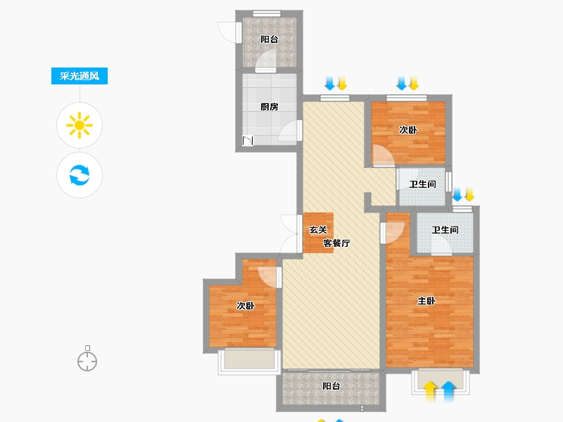 宁夏回族自治区-银川市-永泰城-89.58-户型库-采光通风