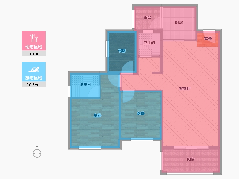 湖南省-郴州市-天龙名城-84.67-户型库-动静分区