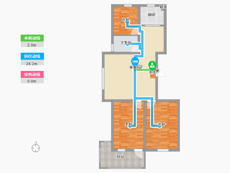 辽宁省-辽阳市-襄平蓝庭-83.45-户型库-动静线