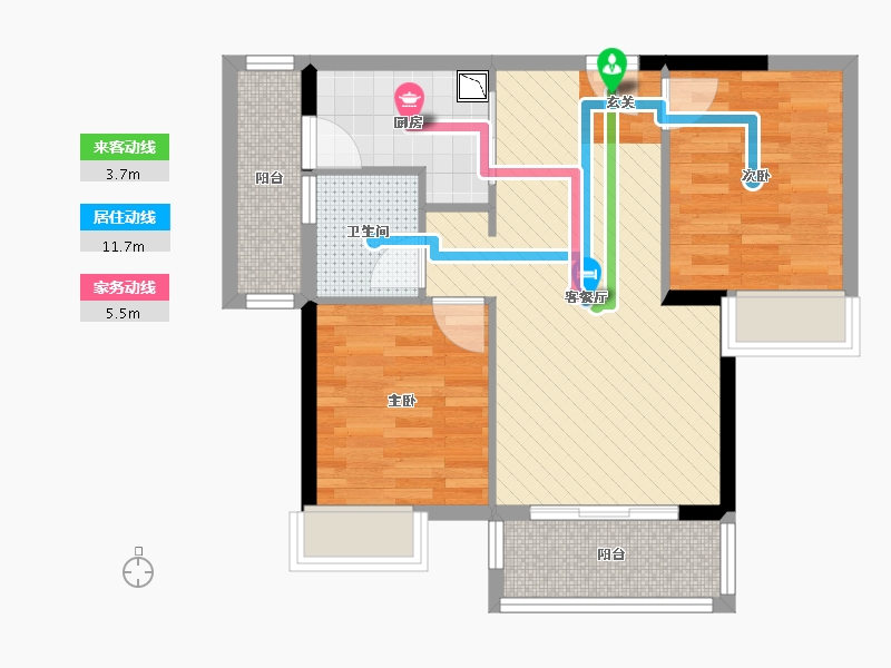 广东省-东莞市-富盈盈翠曦园-61.34-户型库-动静线