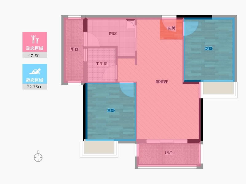 广东省-东莞市-富盈盈翠曦园-61.34-户型库-动静分区