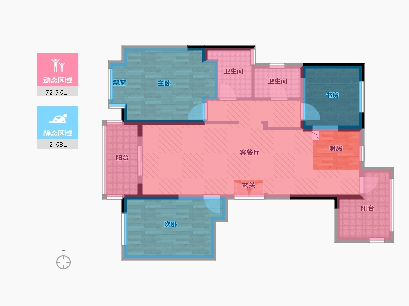 江苏省-盐城市-龙泊湾-101.56-户型库-动静分区