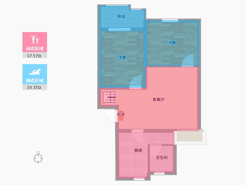 上海-上海市-东兰兴城木兰苑-59.32-户型库-动静分区