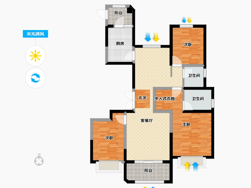 河南省-新乡市-褐石公园-93.89-户型库-采光通风