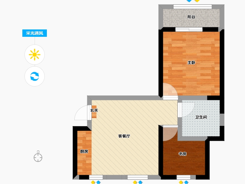 江苏省-无锡市-东璟家园-45.30-户型库-采光通风