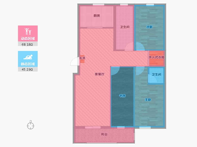 山东省-威海市-富润苑-101.40-户型库-动静分区