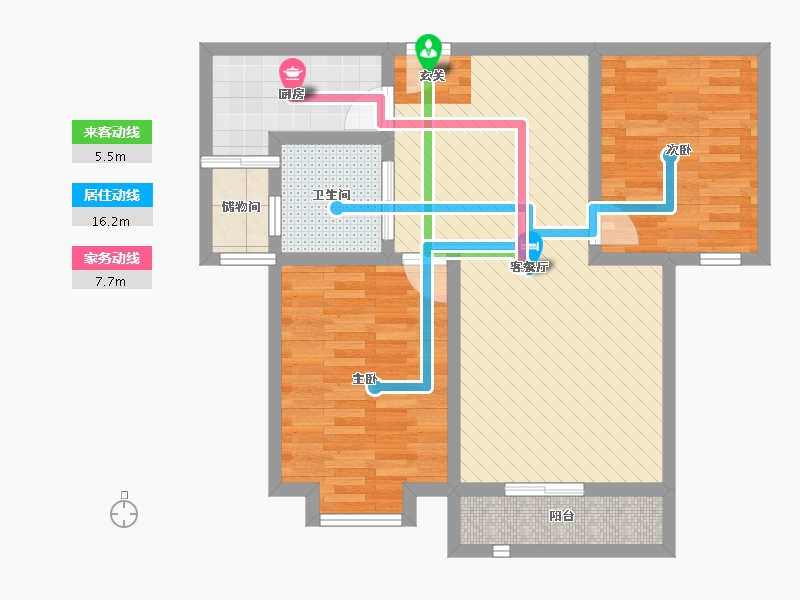 新疆维吾尔自治区-伊犁哈萨克自治州-奎屯市上东湖-74.24-户型库-动静线