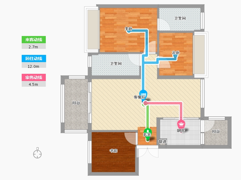 四川省-内江市-中铁城市之心-80.45-户型库-动静线