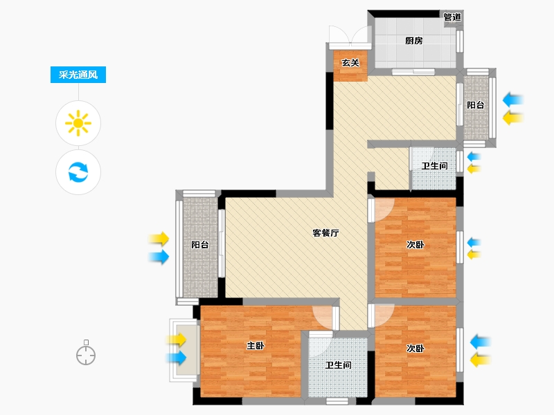 河南省-平顶山市-汝州-90.14-户型库-采光通风