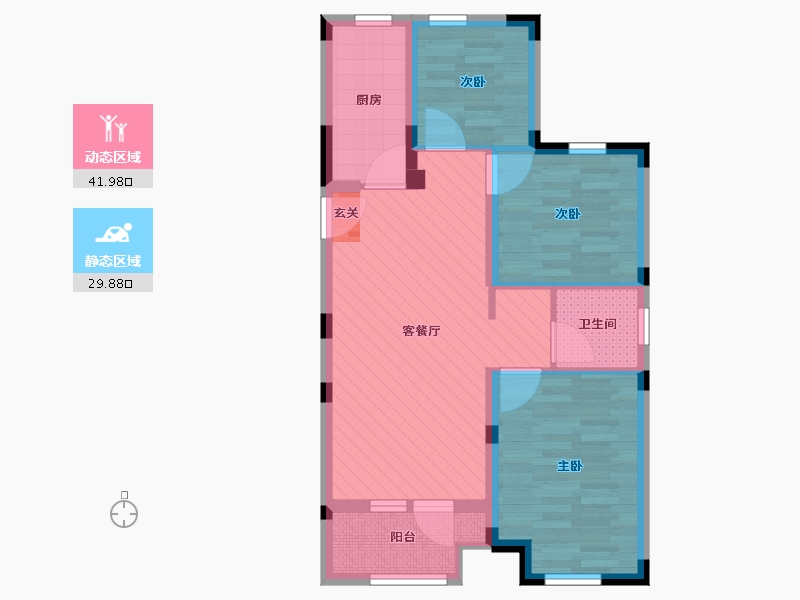 河南省-郑州市-金地格林小城-62.70-户型库-动静分区