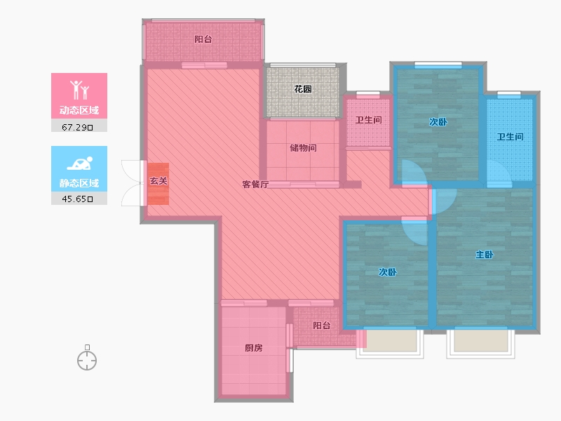 广西壮族自治区-桂林市-粤华世纪新城-101.76-户型库-动静分区