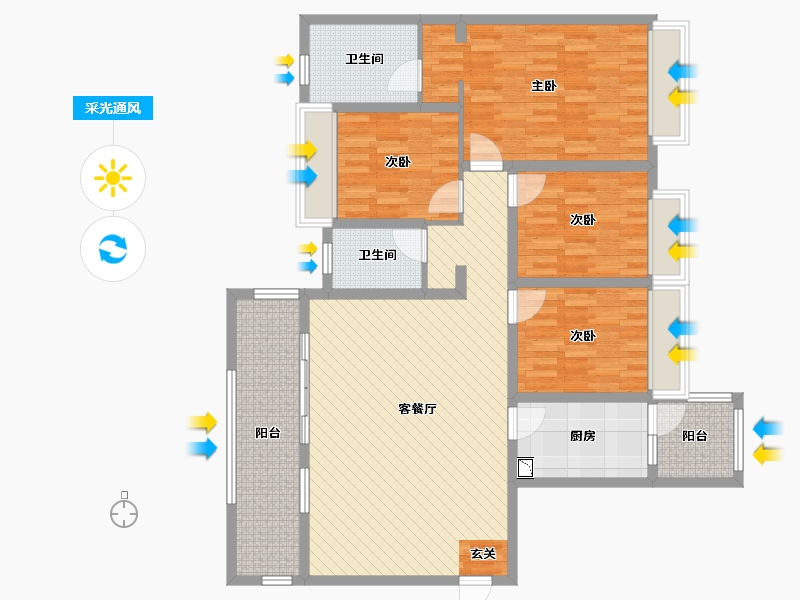 贵州省-遵义市-中建幸福城-122.30-户型库-采光通风