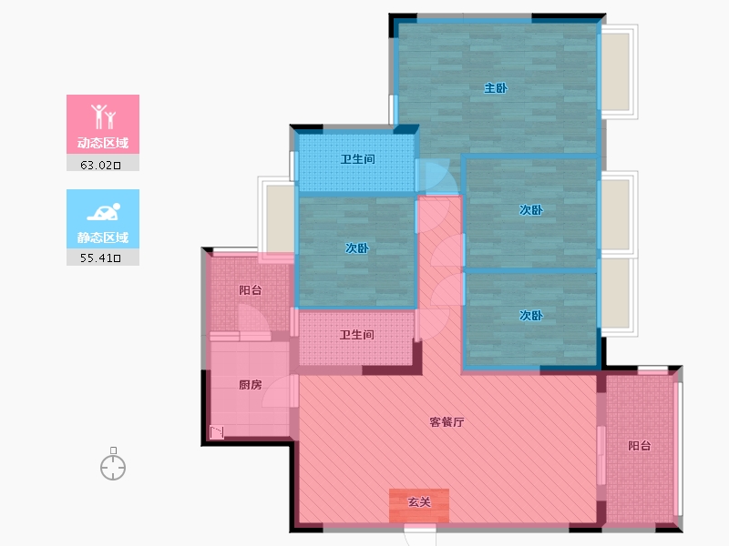 广东省-广州市-岭南新世界-104.91-户型库-动静分区