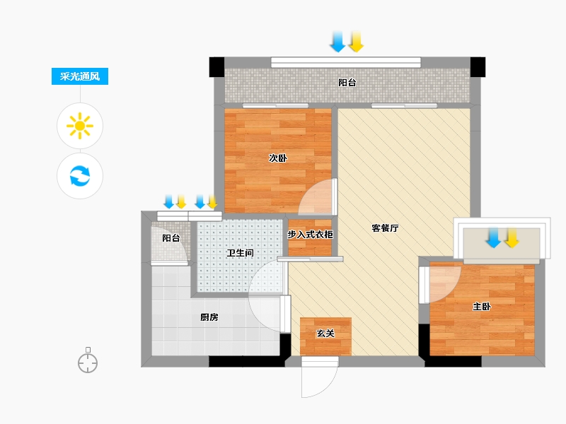 四川省-成都市-正成东区1号-44.22-户型库-采光通风