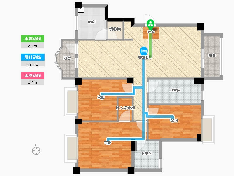 湖北省-武汉市-卧龙・剑桥春天(二期)-110.23-户型库-动静线