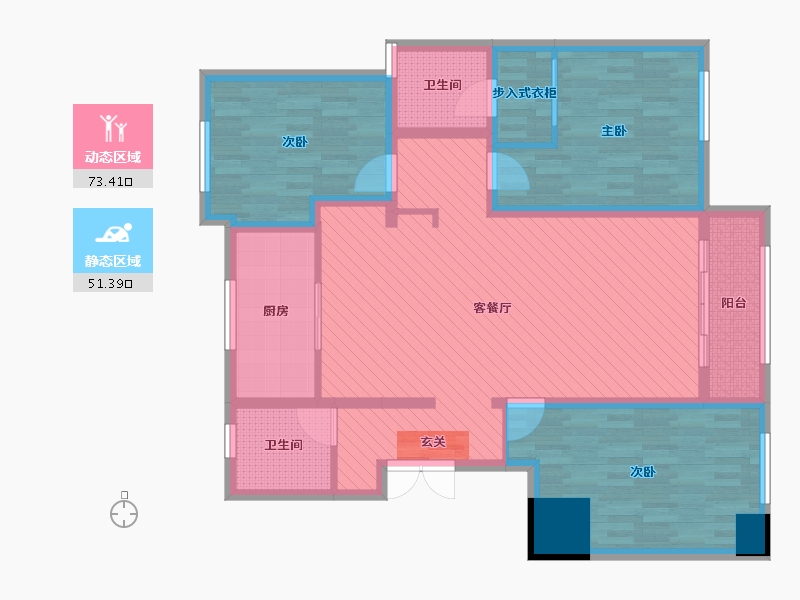 山东省-烟台市-锦和城-109.60-户型库-动静分区