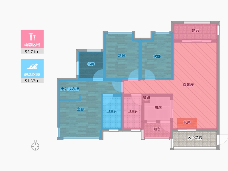 湖南省-怀化市-岳麓欧城-93.56-户型库-动静分区