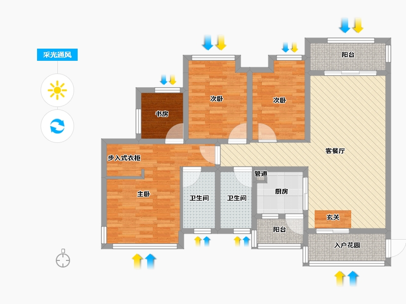 湖南省-怀化市-岳麓欧城-93.56-户型库-采光通风