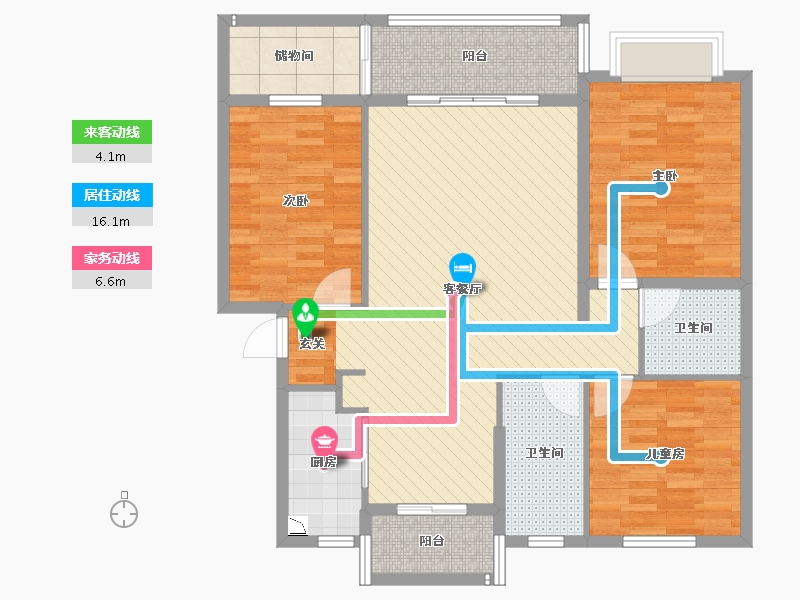 江西省-九江市-开源国际小区-108.65-户型库-动静线