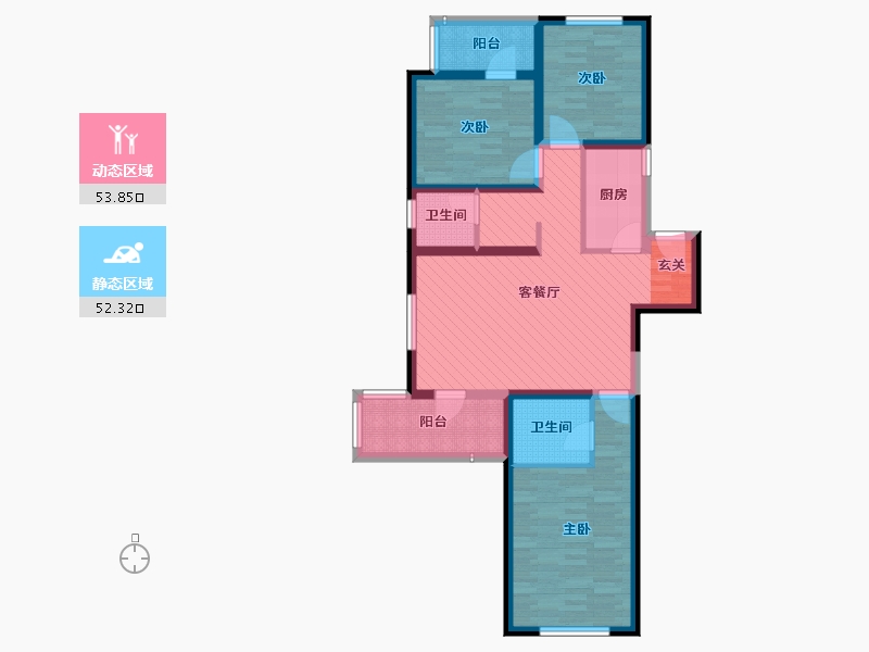 陕西省-西安市-高科麓湾-92.19-户型库-动静分区