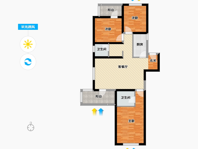 陕西省-西安市-高科麓湾-92.19-户型库-采光通风