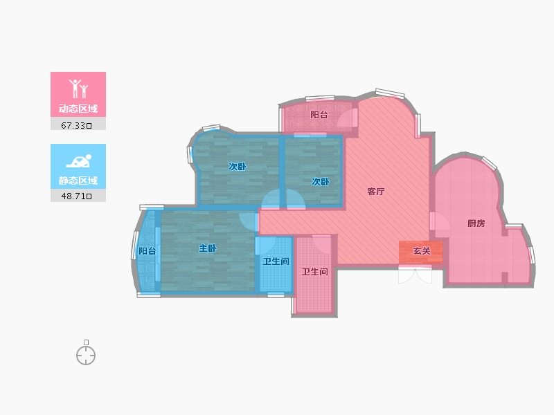 江苏省-苏州市-东湖春之韵-101.74-户型库-动静分区