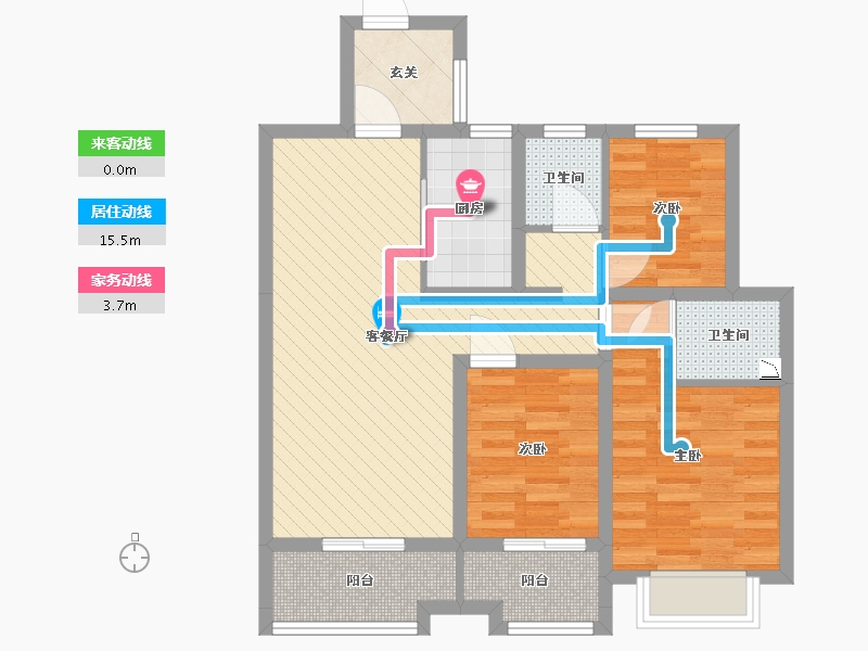 山东省-临沂市-华前城市广场富华小区-74.28-户型库-动静线