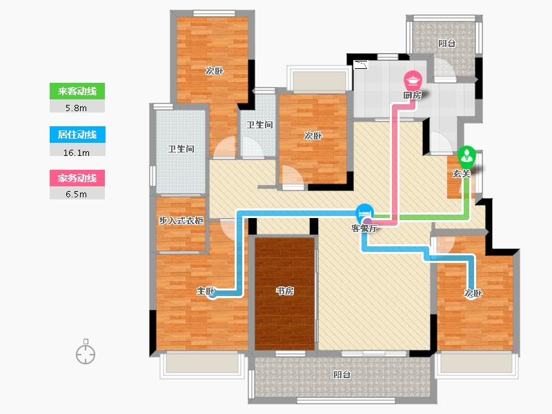 四川省-成都市-绿地新里城-144.90-户型库-动静线