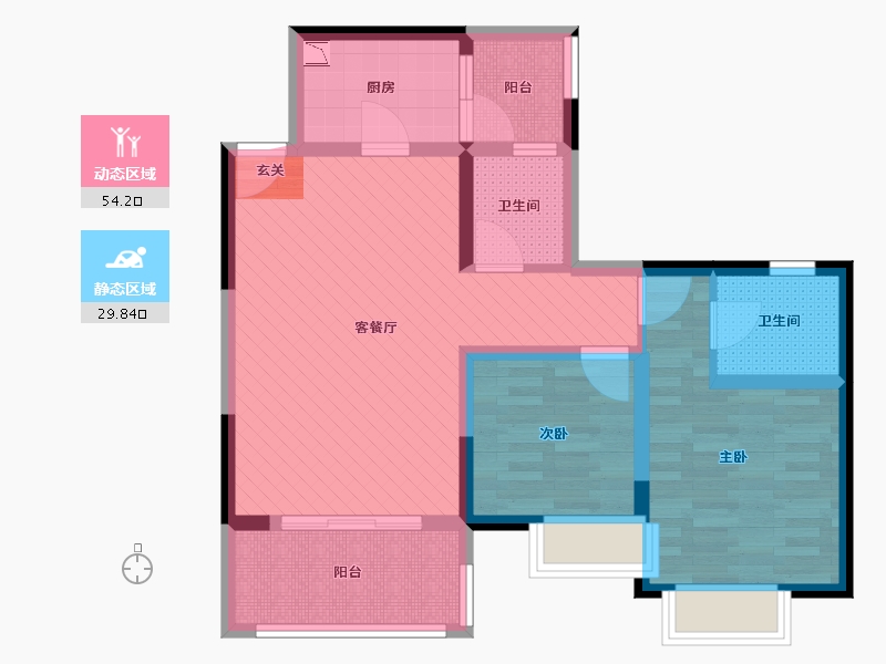 四川省-成都市-誉府仕家-72.44-户型库-动静分区