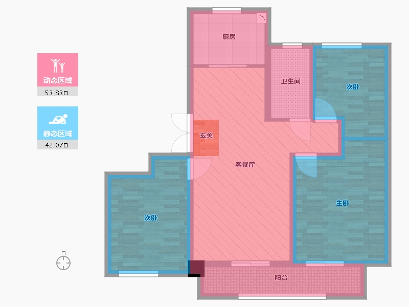 山东省-济宁市-绿城正信苑-83.69-户型库-动静分区