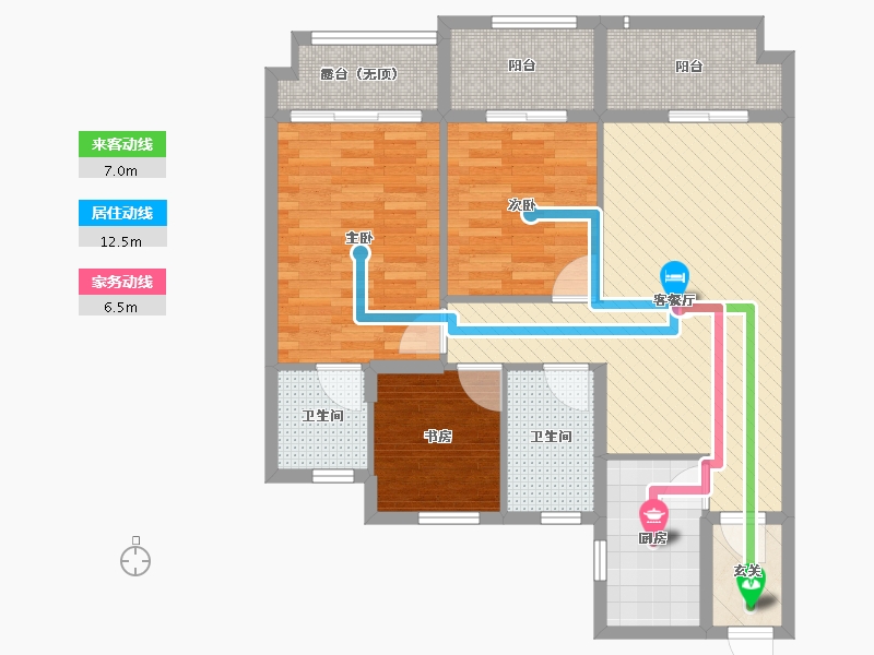 浙江省-台州市-三门江山华府-86.07-户型库-动静线