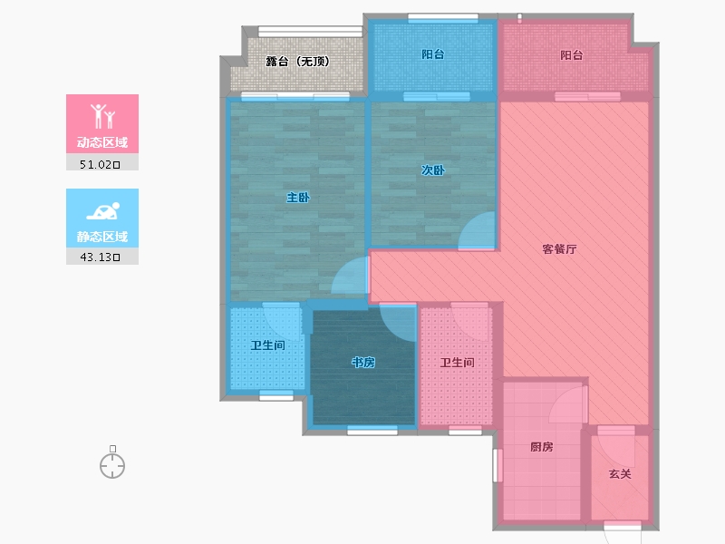 浙江省-台州市-三门江山华府-86.07-户型库-动静分区