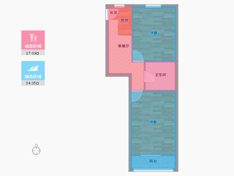 上海-上海市-童家浜小区-45.14-户型库-动静分区