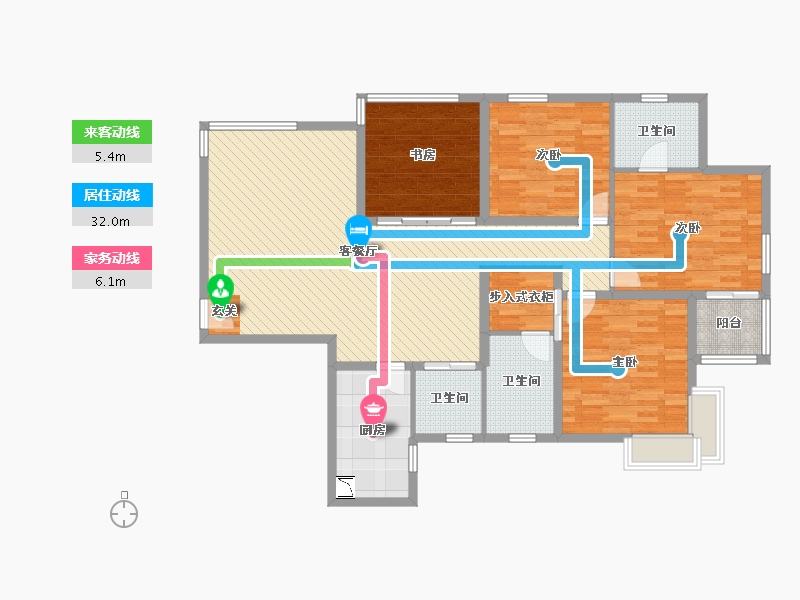 浙江省-宁波市-四季云顶-129.13-户型库-动静线