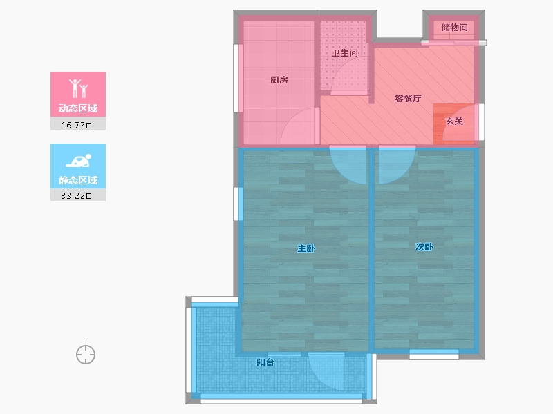 北京-北京市-明光北里-1号楼-43.64-户型库-动静分区