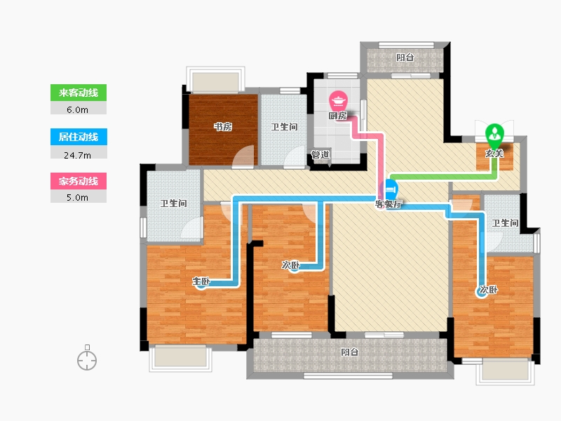 湖北省-武汉市-金地花园小区-143.05-户型库-动静线