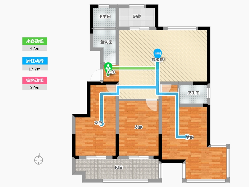 河北省-邯郸市-温泉小镇-104.67-户型库-动静线