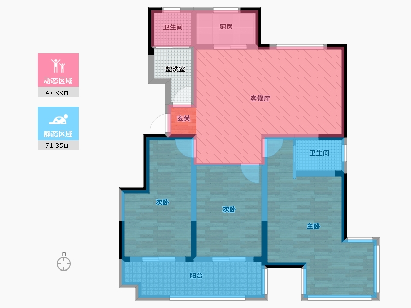 河北省-邯郸市-温泉小镇-104.67-户型库-动静分区