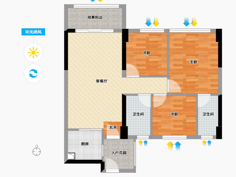 广东省-佛山市-江山一品-75.05-户型库-采光通风