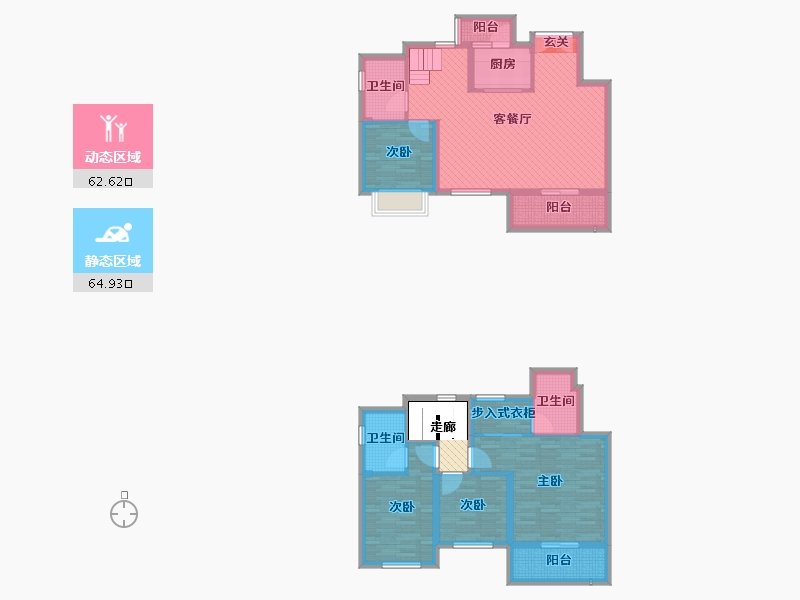 重庆-重庆市-中梁山水苑-116.49-户型库-动静分区