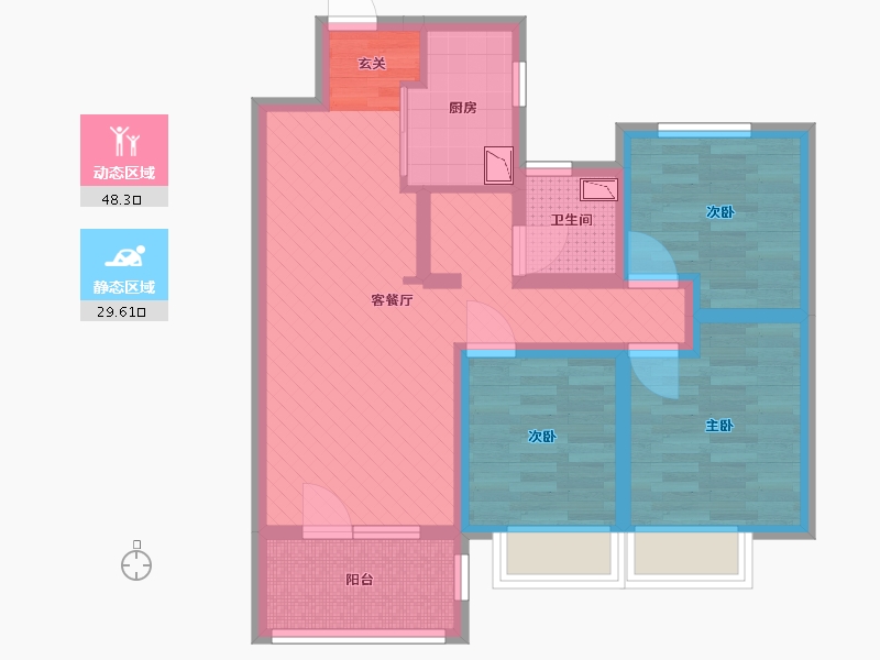 山东省-青岛市-万科未来城-66.42-户型库-动静分区