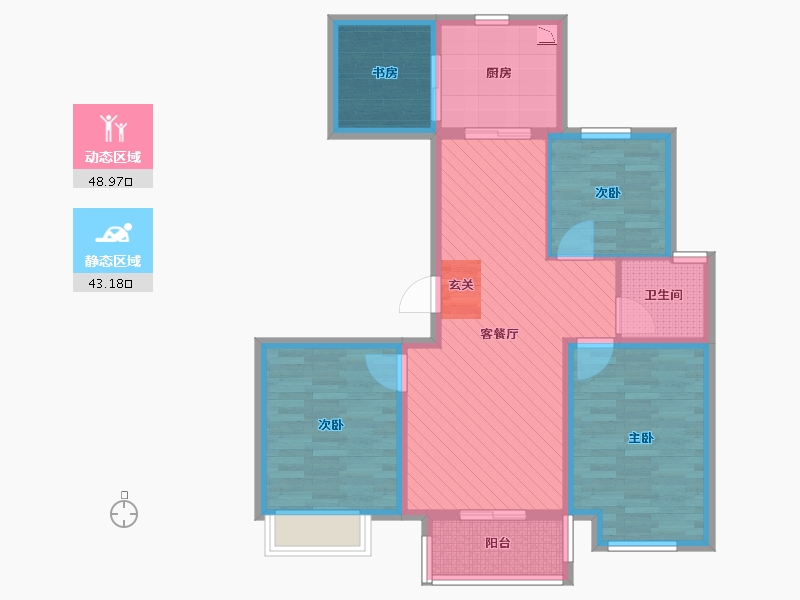 山西省-临汾市-欧尚国际-80.36-户型库-动静分区