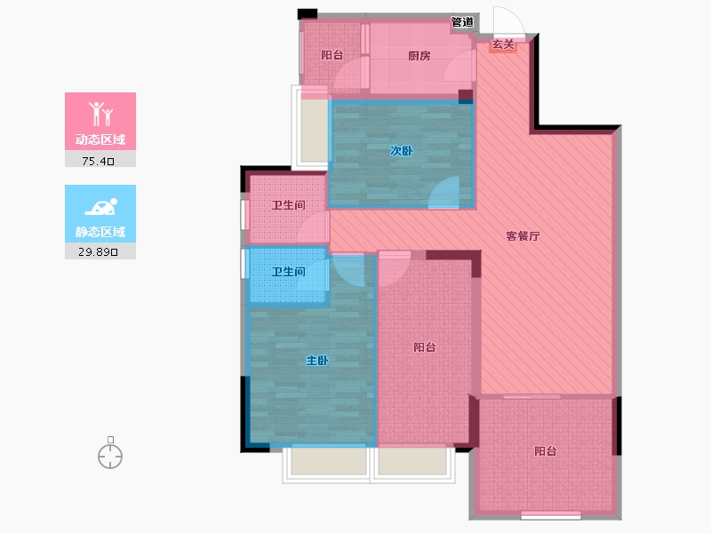 广东省-江门市-君悦雅轩-93.61-户型库-动静分区