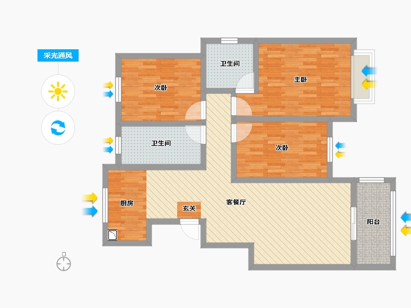 河南省-周口市-居安城市花园-92.78-户型库-采光通风