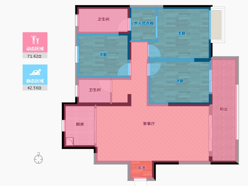 江苏省-镇江市-新城吾悦广场-99.29-户型库-动静分区