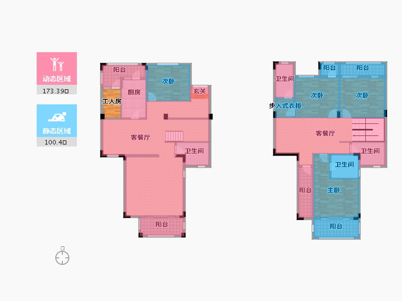 广东省-广州市-欧亚山庄-250.28-户型库-动静分区