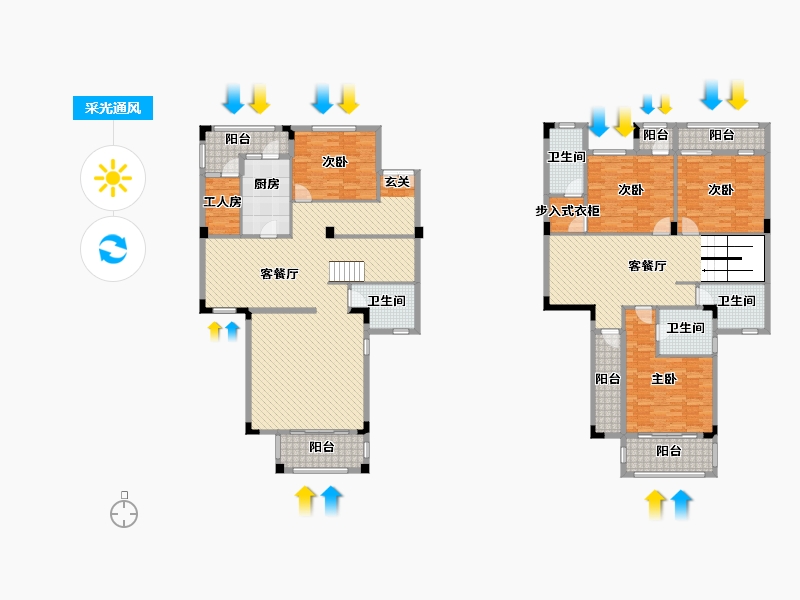 广东省-广州市-欧亚山庄-250.28-户型库-采光通风